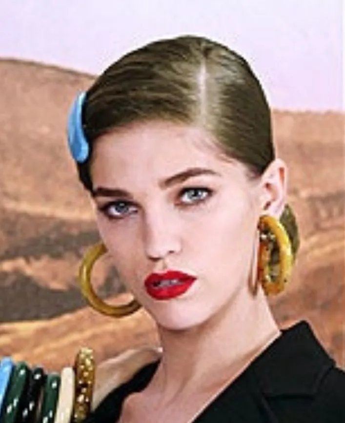 Prada resort '11 resin hoop clip-on earrings, amber