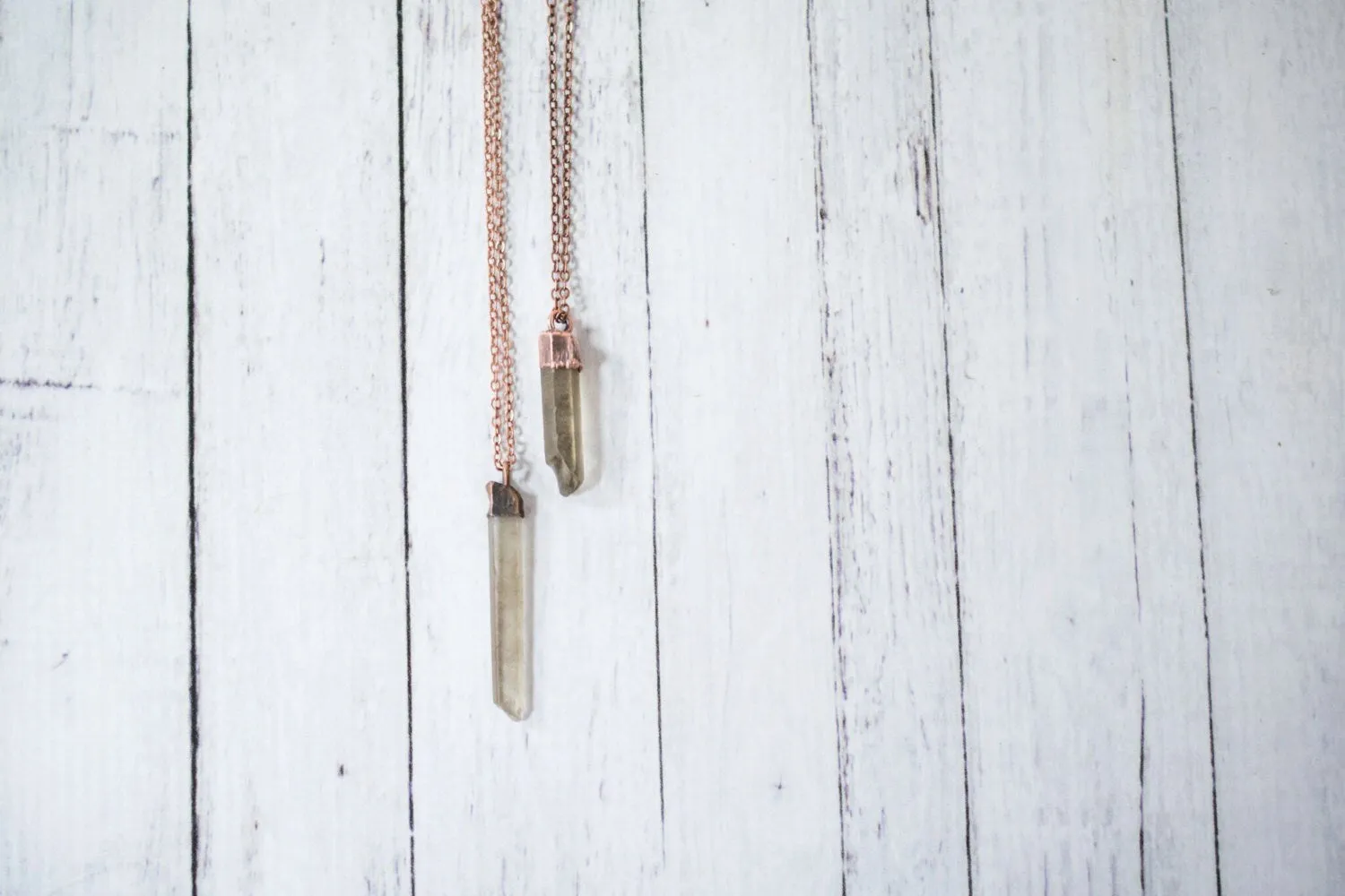 Raw smokey quartz necklace | Raw quartz necklace