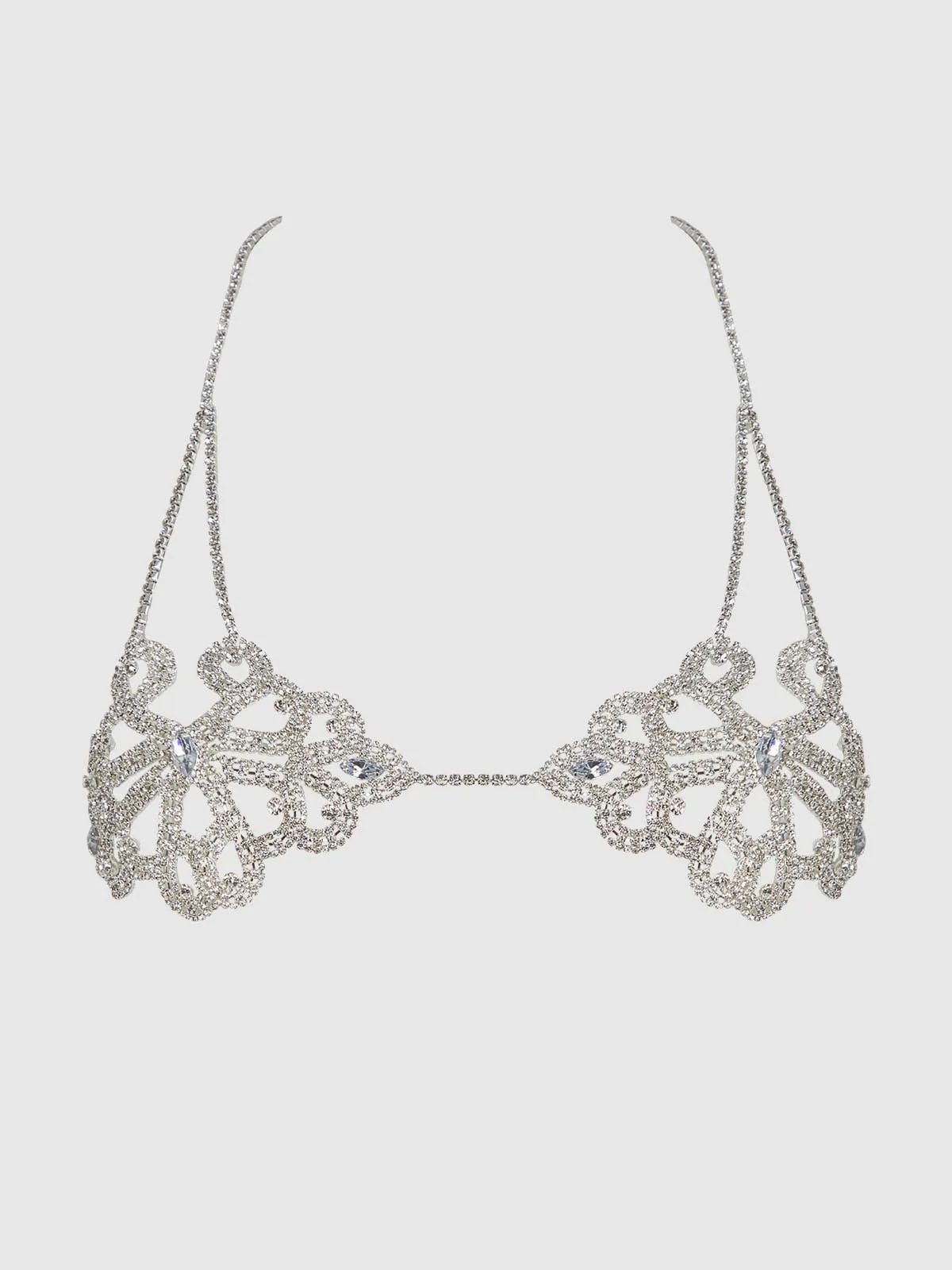 Rhinestone Swirl Knot Bralette