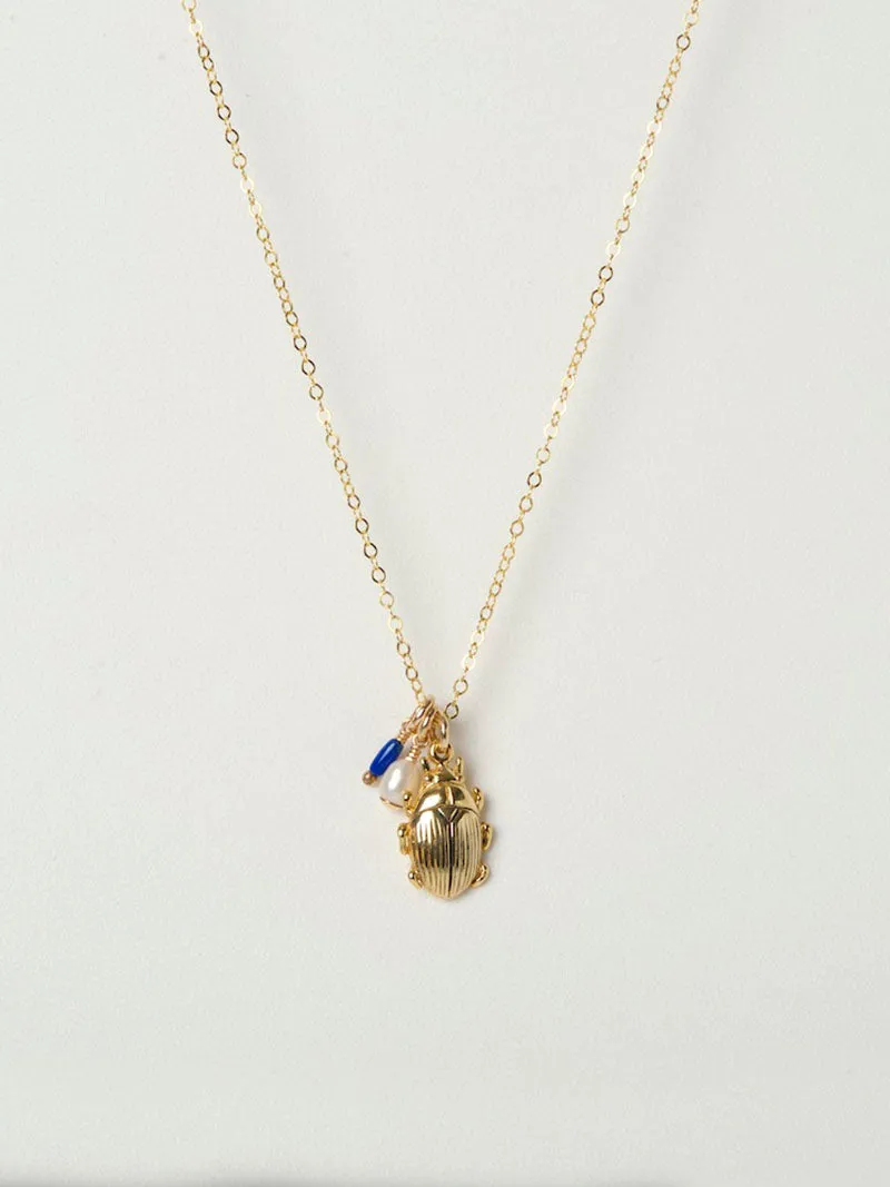 Scarab Necklace | Gold