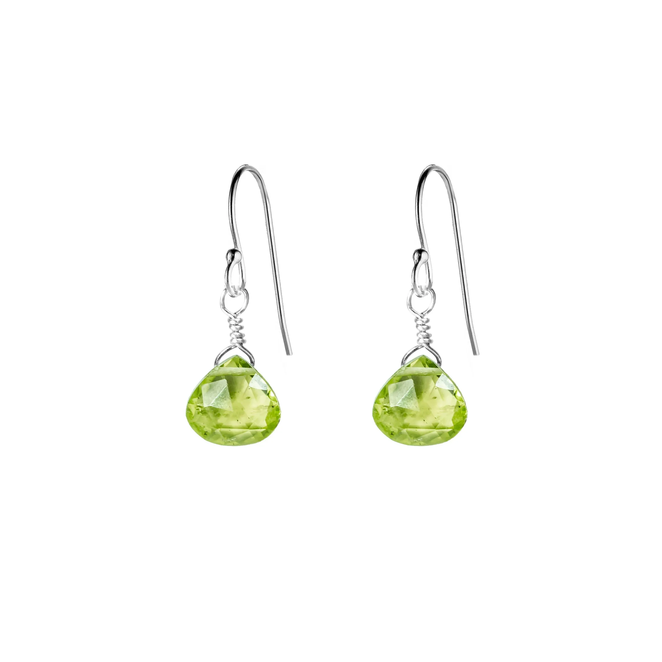 Single Drop Gemstone Earrings (Heart Shape)