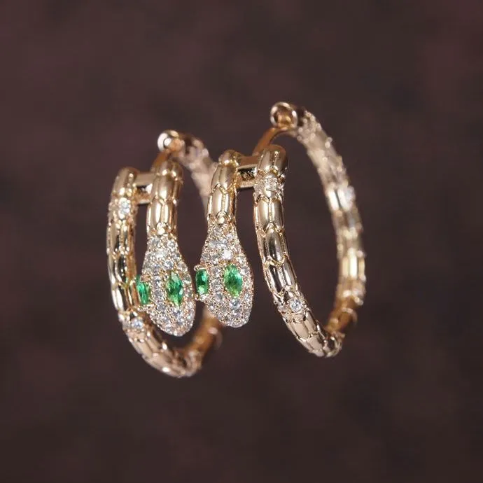 Snake Design Cubic Zirconia Korean Earring