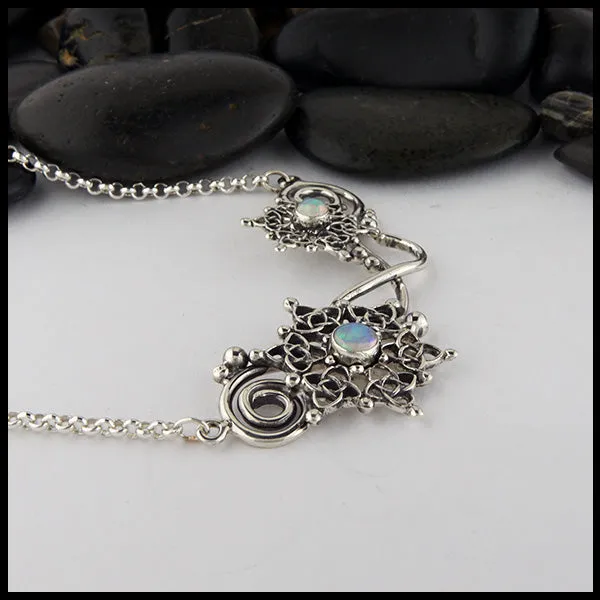 Snowflake Opal Bar Pendant