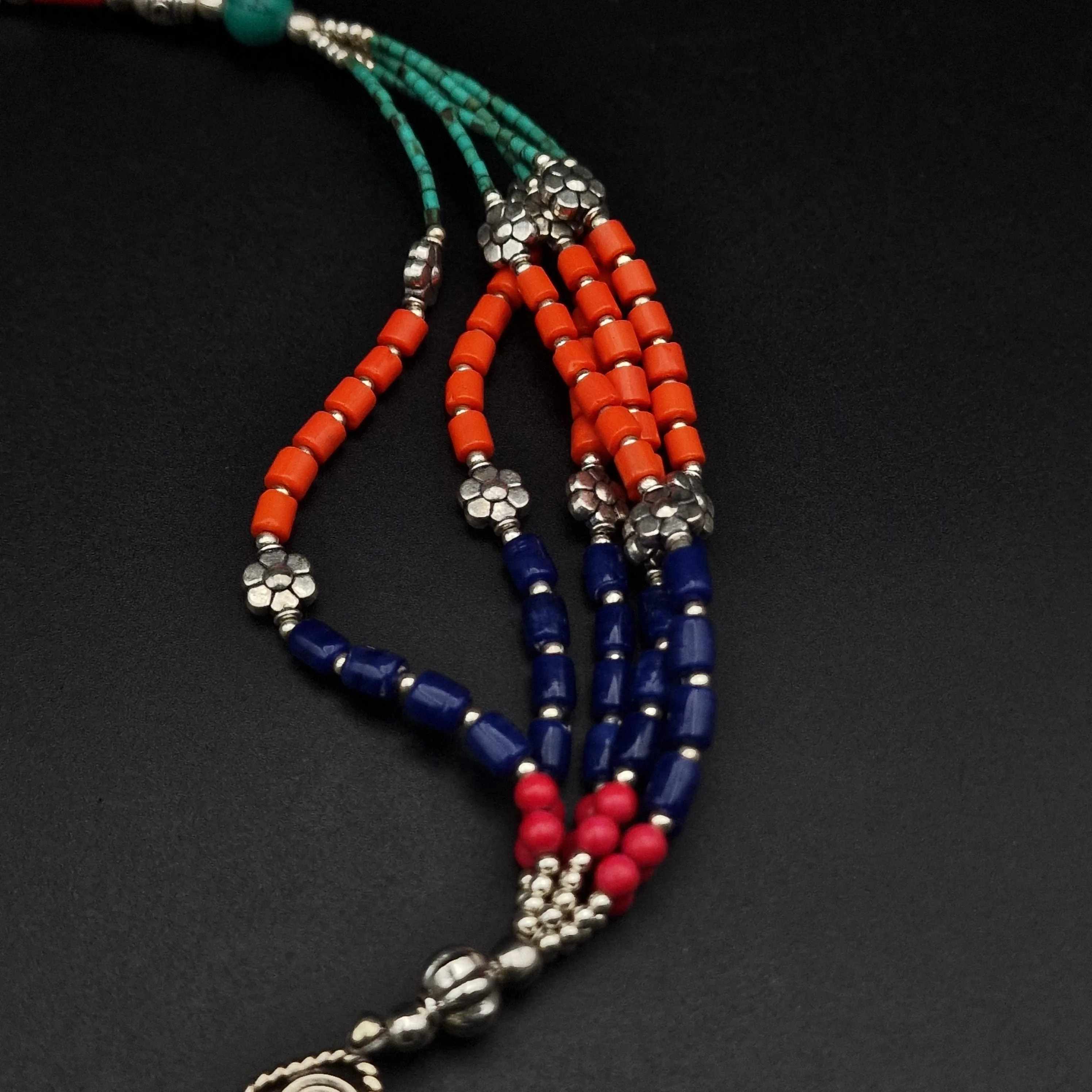 Tibetan Tribal Statement Necklace Jewellery Semi Precious Great Gift Idea